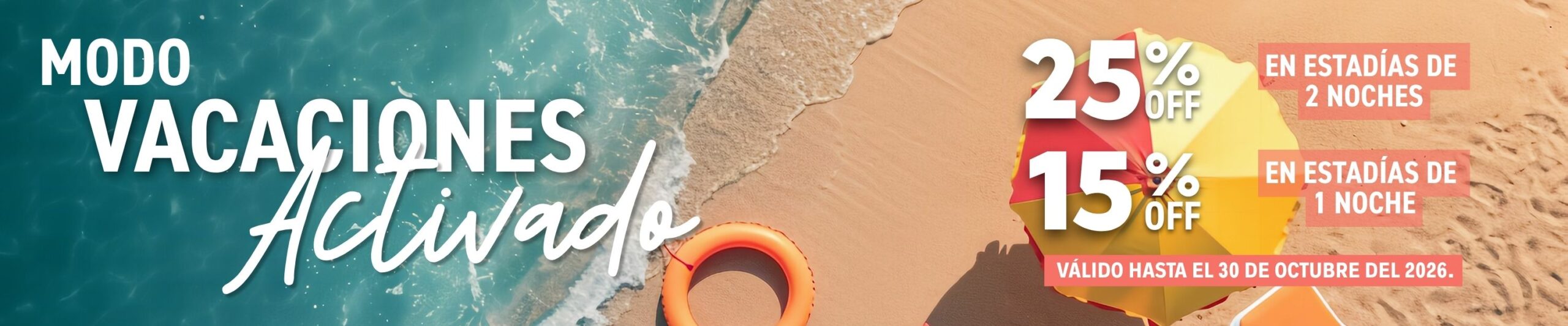 promocion en estadias para vacaciones escolares en playa caracol.